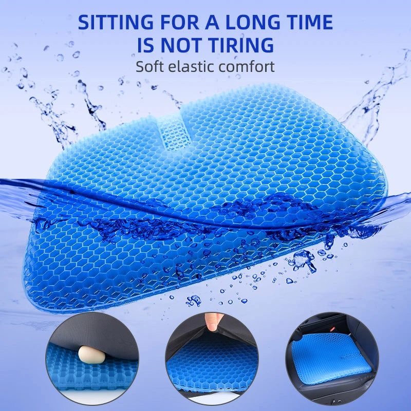 Breathable Honeycomb Gel Seat Cushion for Pain Relief