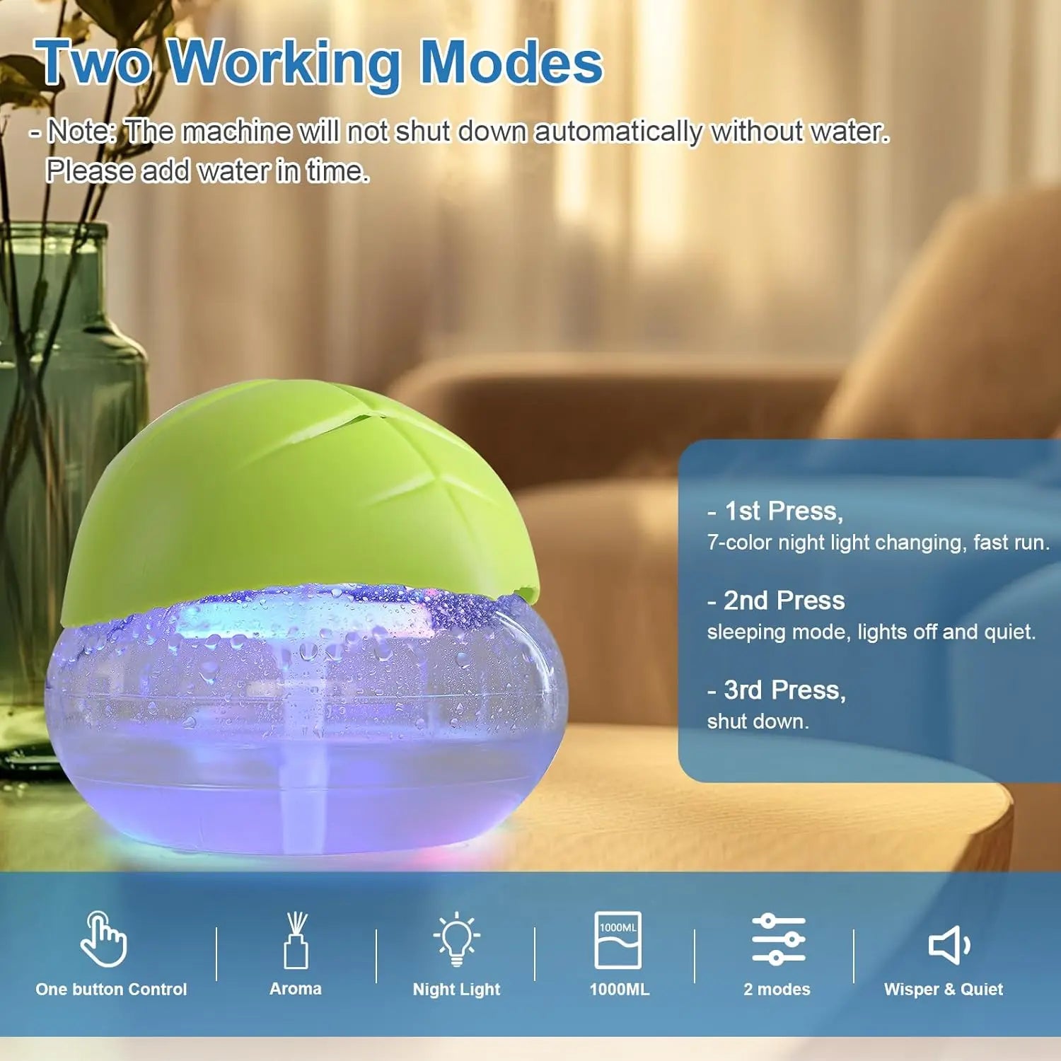 Aromatherapy Air Purifier and Humidifier Diffuser - 2