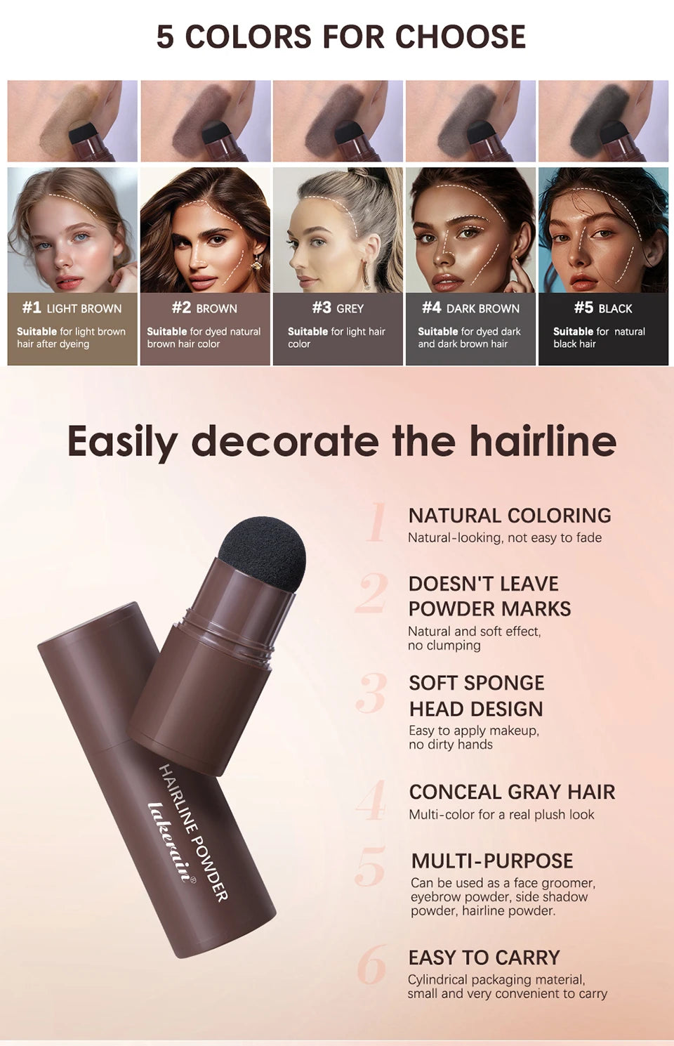 Instant Hairline & Root Cover Up Powder Stick - 9