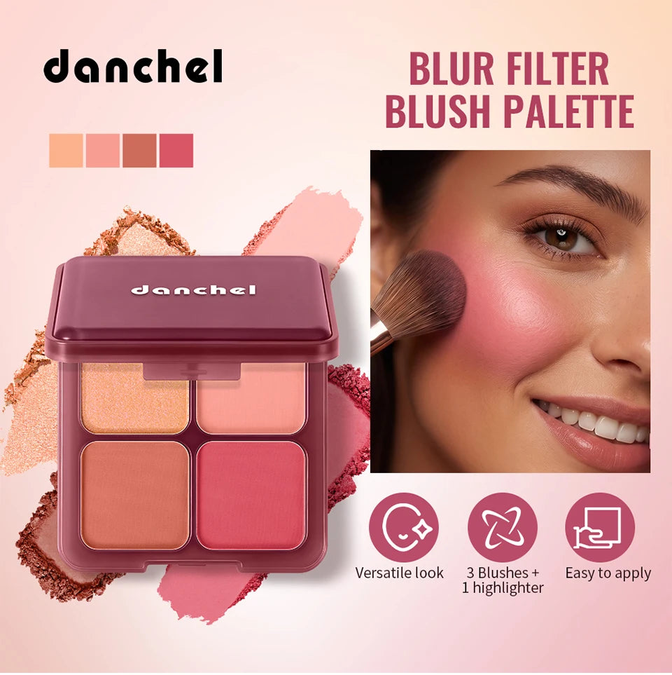 4-Color Soft-Focus Blurring Blush Palette - 7