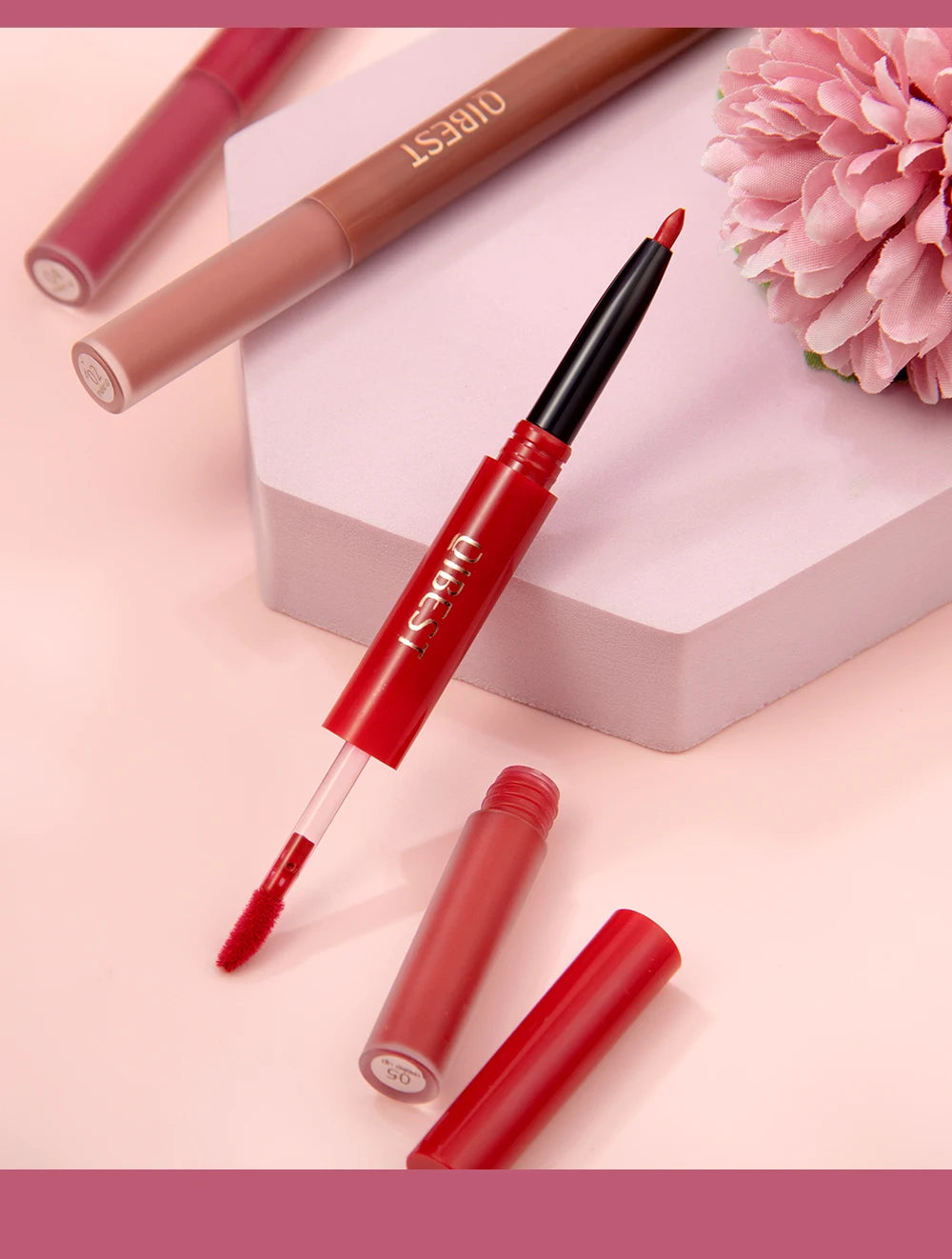 2-in-1 Dual Ended Matte Lip Liner and Long-Lasting Liquid Lipstick - 20
