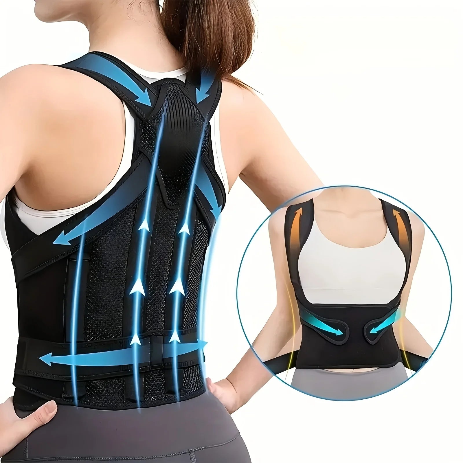 Adjustable Back Posture Corrector for Pain Relief - 1