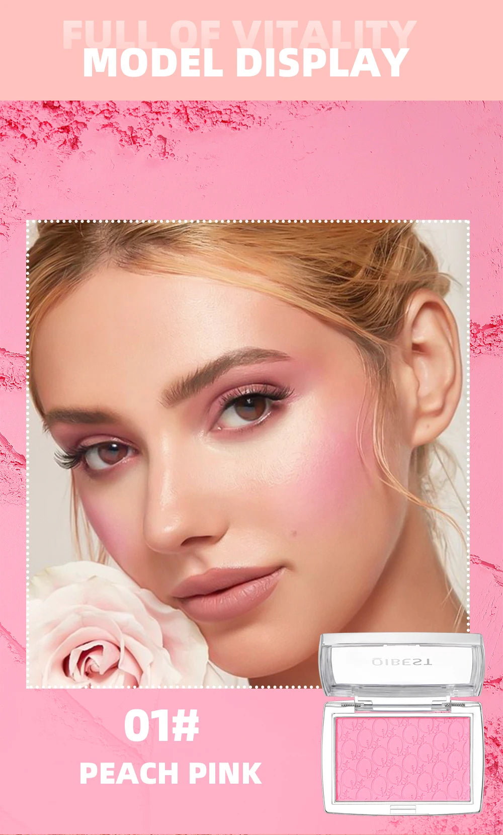 3D Embossed Powder Blush Palette for Radiant Cheeks - 13