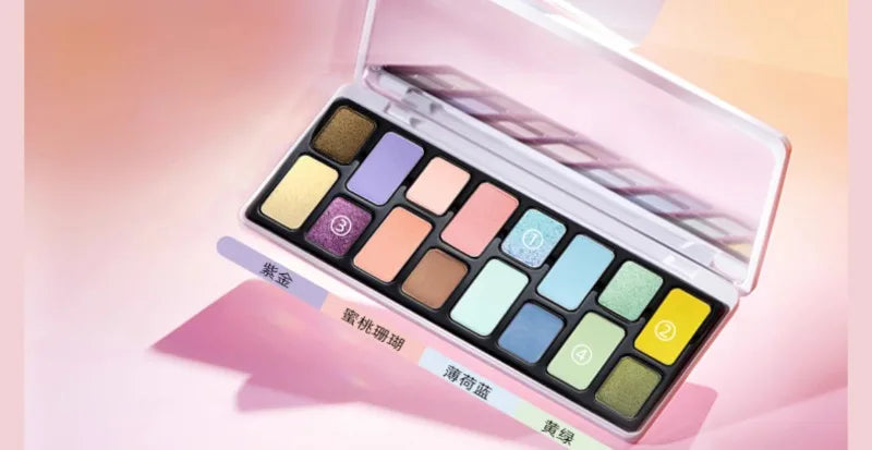 16-Color Highly Pigmented Matte and Shimmer Eyeshadow Palette - 18