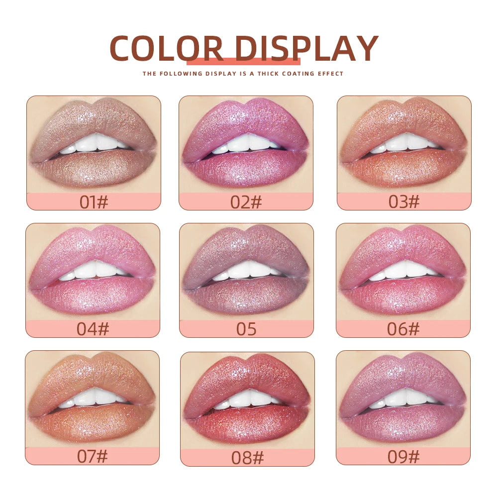 9-Piece Glitter Lip Gloss Set for Shimmering Lips - 2