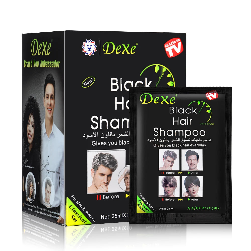 Instant Herbal Black Hair Dye Shampoo - 8