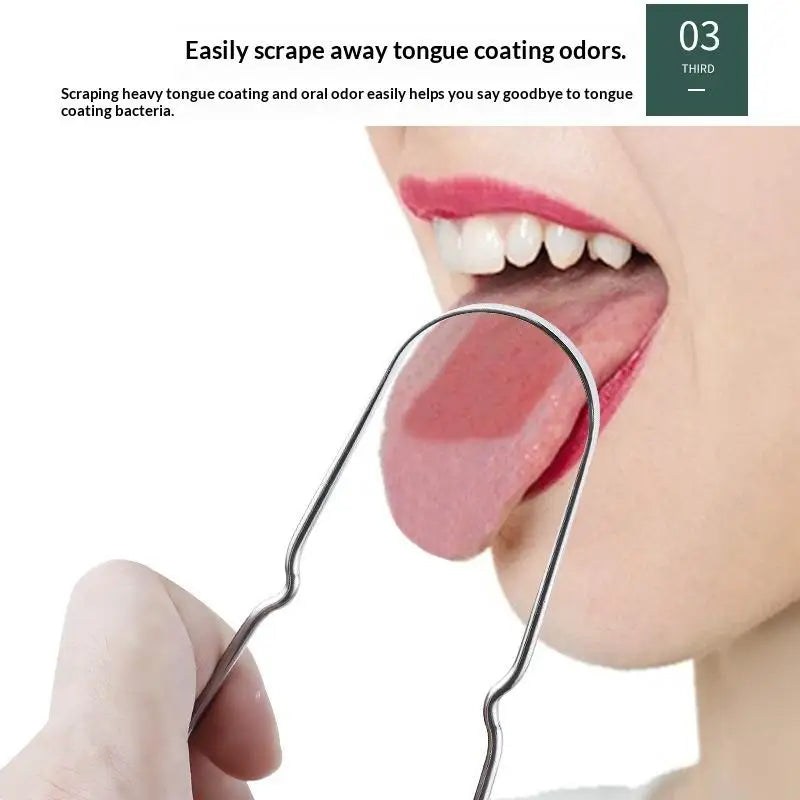Professional Metal Tongue Scraper for Fresh Breath - 17