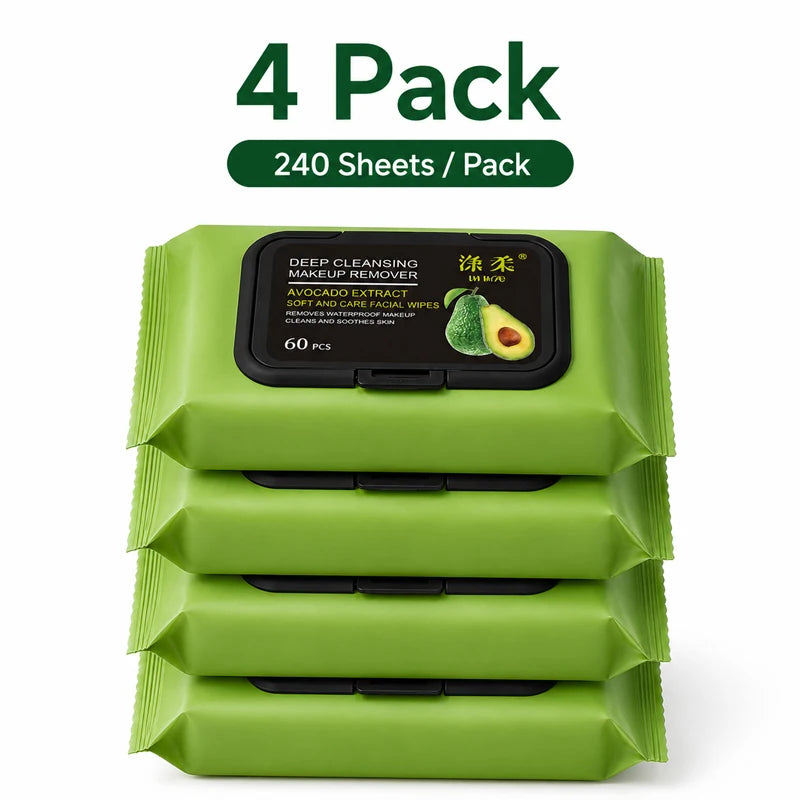 Avocado Deep Cleansing Makeup Remover Wipes - 60 Pack - 17