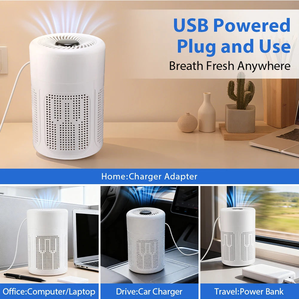 Portable Desktop HEPA Air Purifier for Home and Office - 1