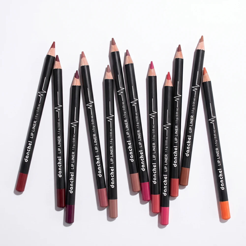 12-Piece Waterproof Long-Lasting Lip Liner Pencil Set - 18