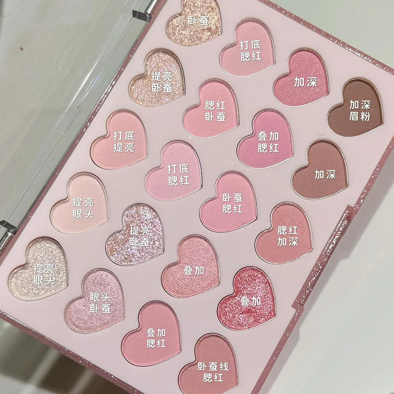 20-Color Heart-Shaped Eyeshadow Palette - 13