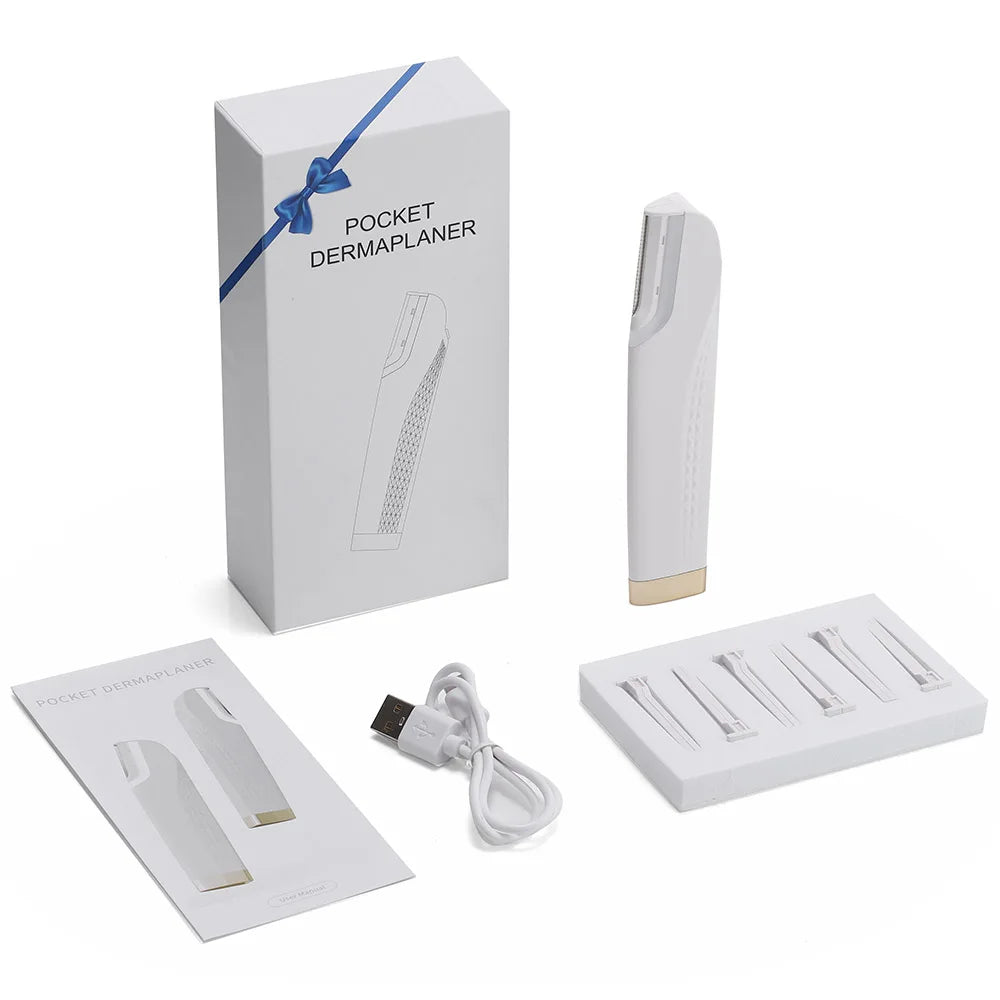 Sonic Rechargeable Facial Dermaplane Razor for Smooth Skin - 24