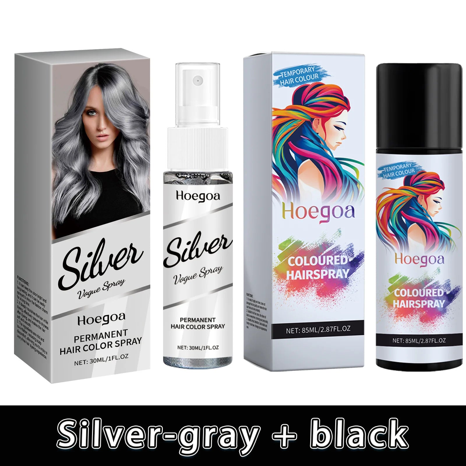 Instant Temporary Black Hair Color Spray for Roots and Styling - 11