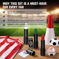 Waterproof Face Paint and Lip Balm Kit for Game Day