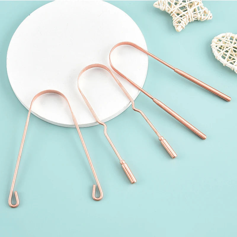 Copper U-Shaped Tongue Scraper for Fresh Breath - 2