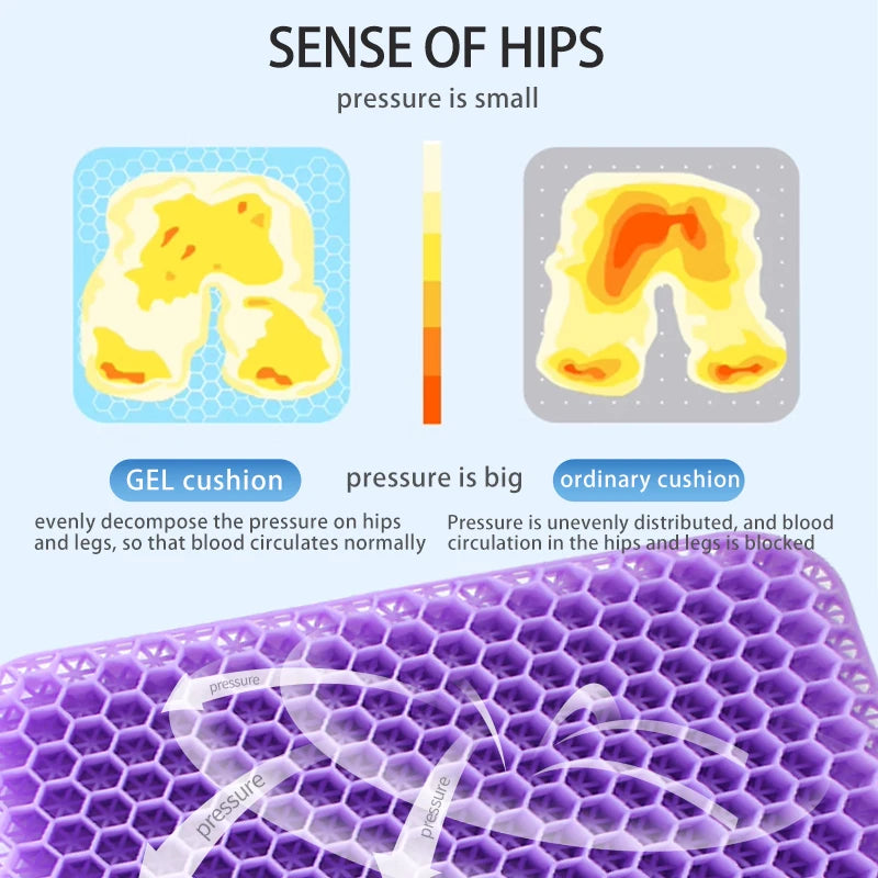 Breathable Honeycomb Gel Seat Cushion for Pain Relief - 5