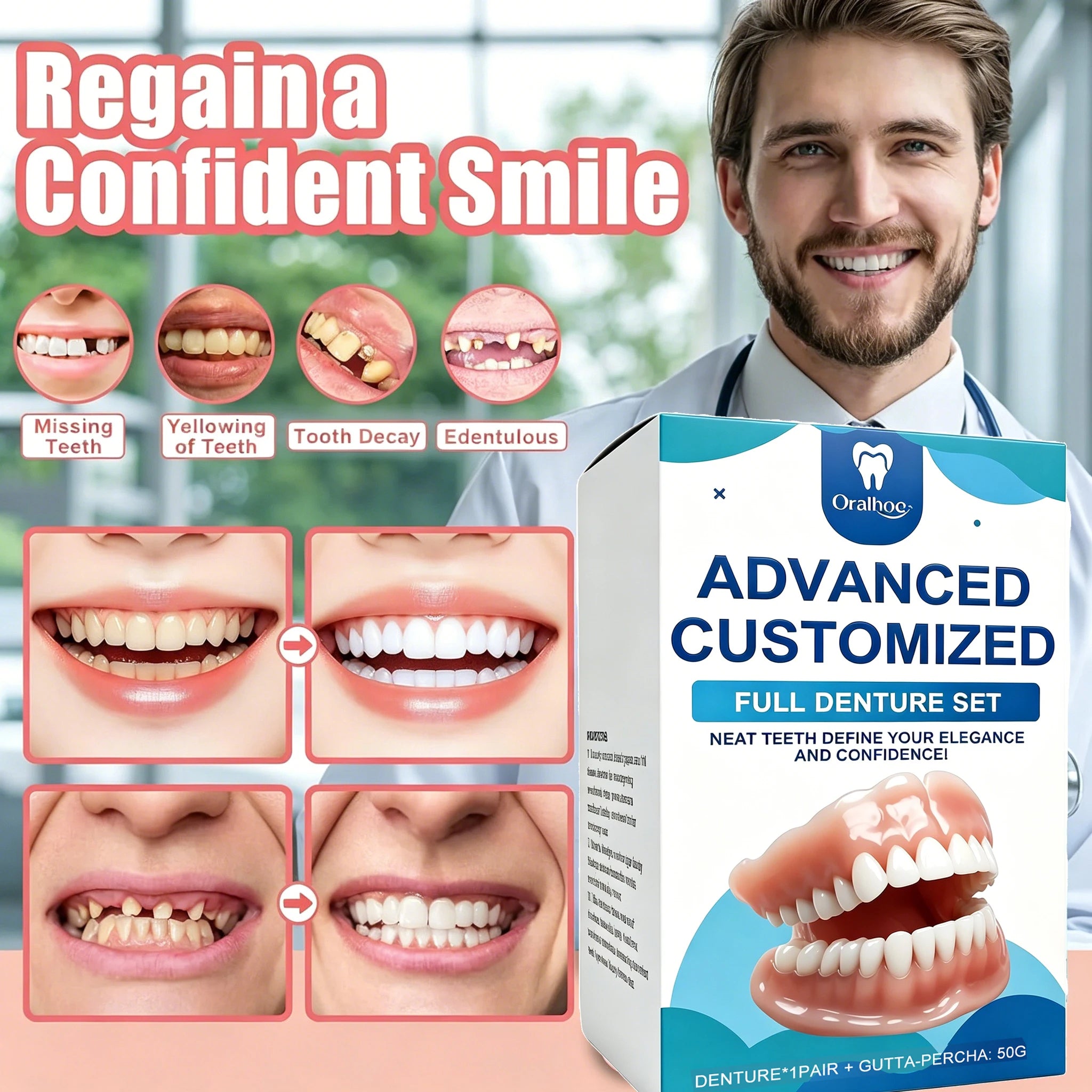 Realistic Temporary Denture Set for a Confident Smile - 8