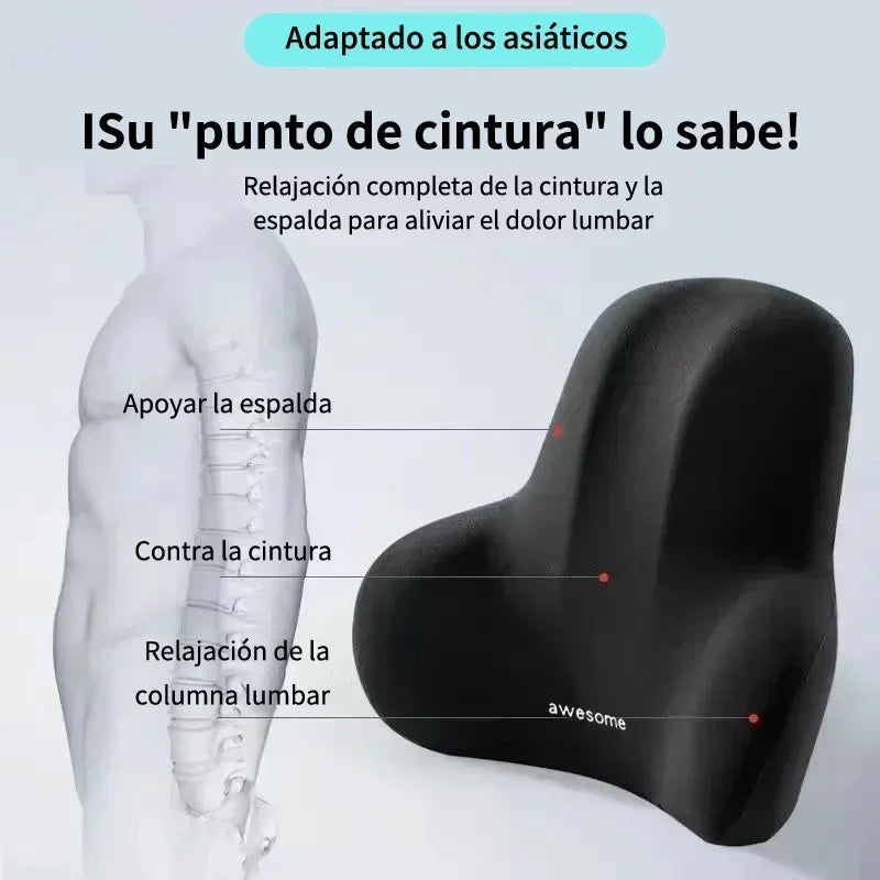 Ergonomic Memory Foam Lumbar Support Pillow for Chair and Car - 3