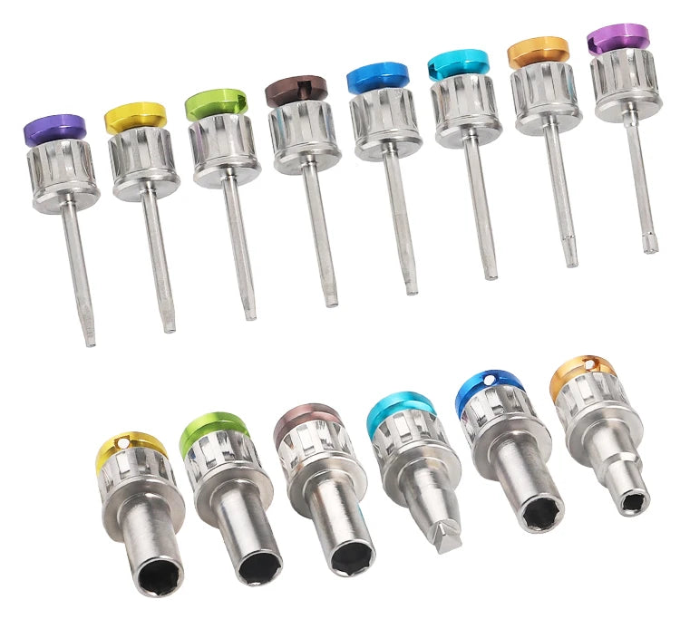 Universal Dental Implant Restoration Screwdriver and Wrench Kit - 12