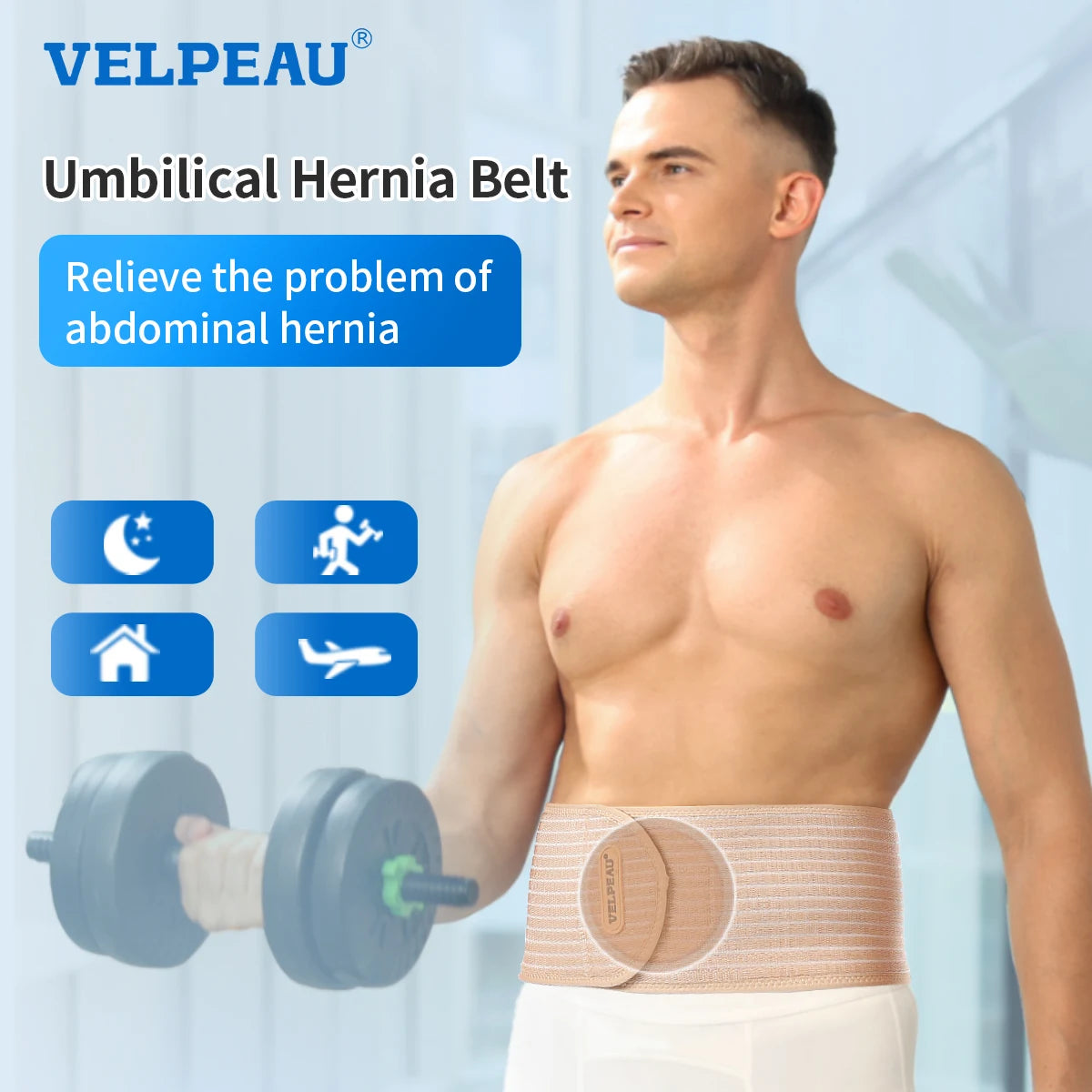 Adjustable Umbilical Hernia Support Belt for Abdominal Pain Relief - 8