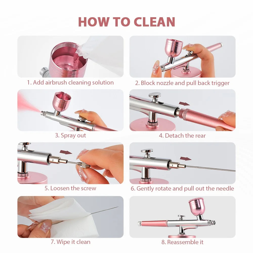 Portable Mini Airbrush Kit for Nail Art and Makeup - 13