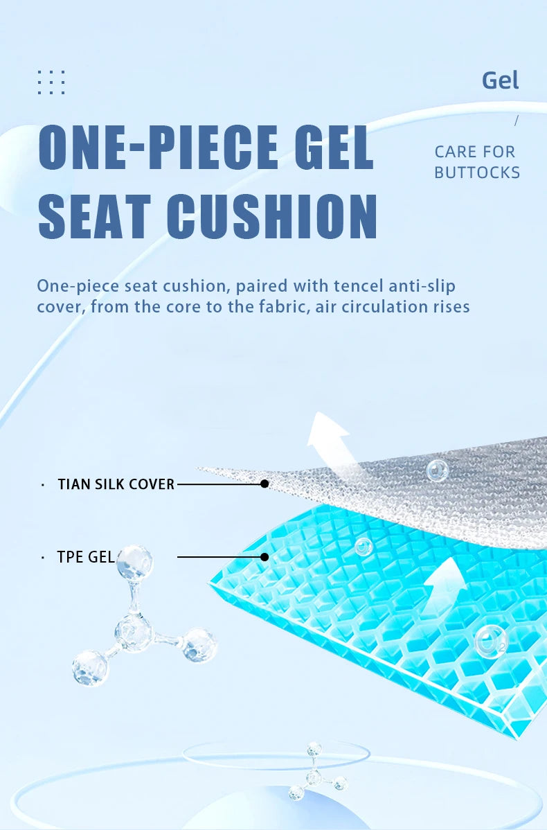 Breathable Honeycomb Gel Seat Cushion for Pain Relief - 13
