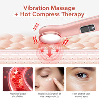 Heated Vibration Eye Massager Wand for Dark Circles and Puffiness