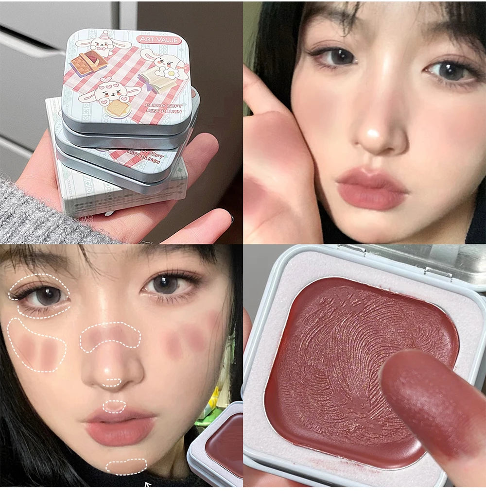 Matte Cream Cheek Blusher Palette for Natural Glow - 21