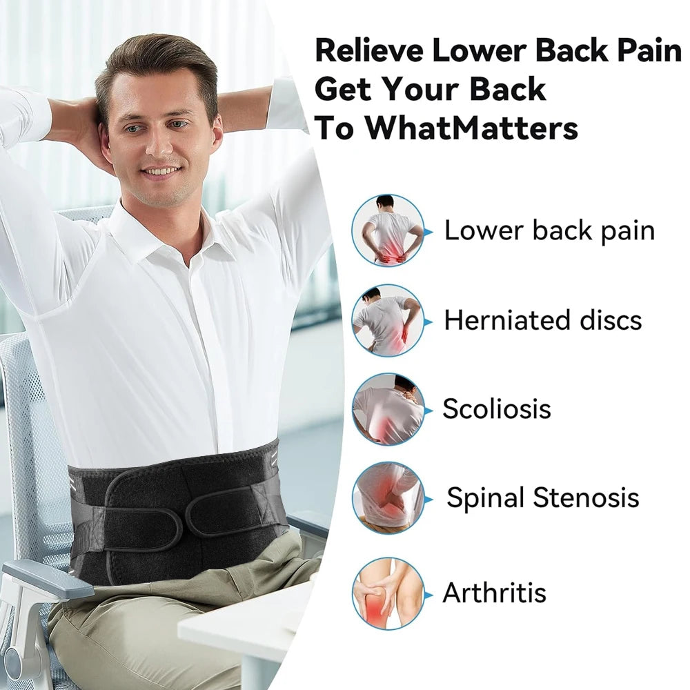 Adjustable Lumbar Support Back Brace for Pain Relief - 23