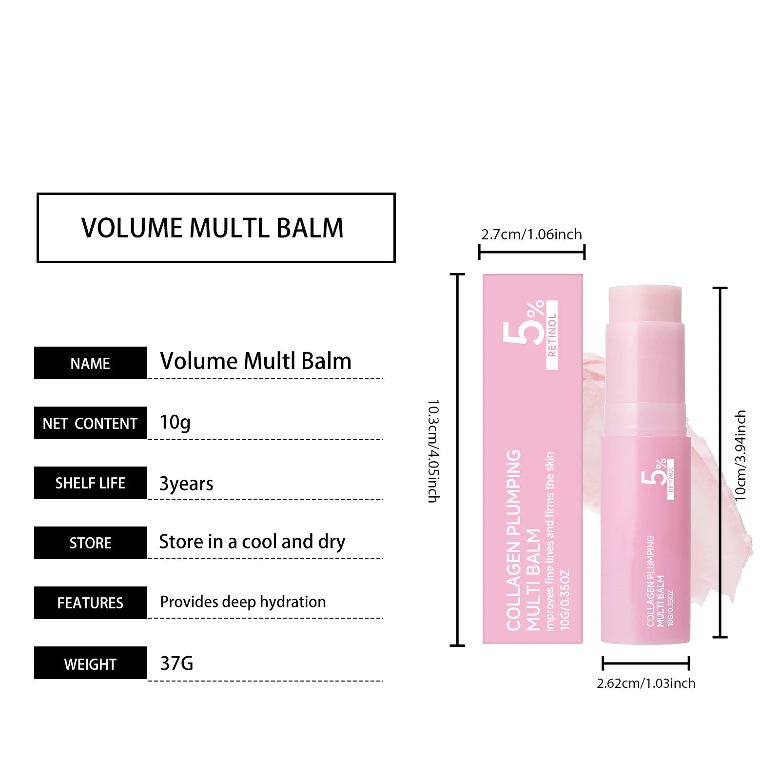5% Retinol Collagen Anti-Aging Plumping Balm Stick - 16