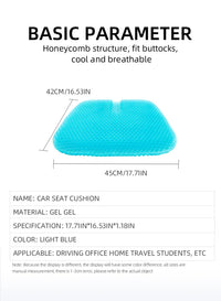 Breathable Honeycomb Gel Seat Cushion for Office and Car