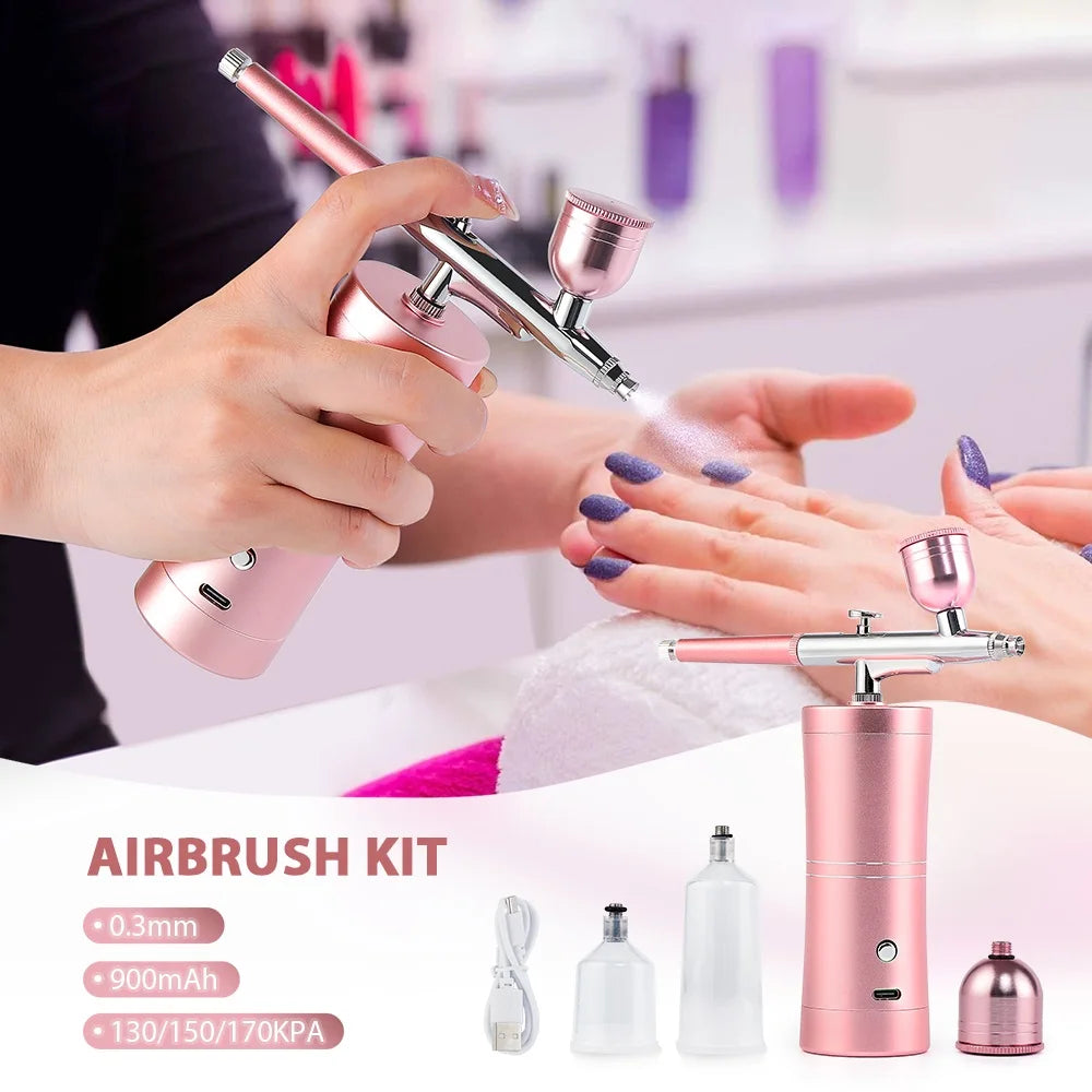 Portable Mini Airbrush Kit for Nail Art and Makeup - 7