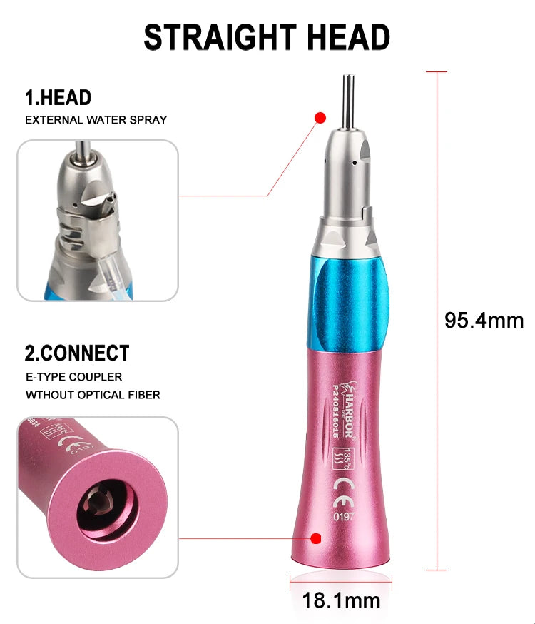 4-Piece Dental Handpiece Kit with Air Motor - 15