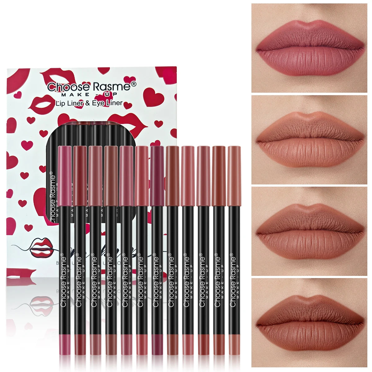 12-Piece Waterproof Matte Lip Liner Pencil Set - 1