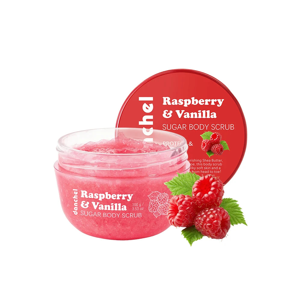 Raspberry Vanilla Sugar Body Scrub for Smooth Glowing Skin - 19
