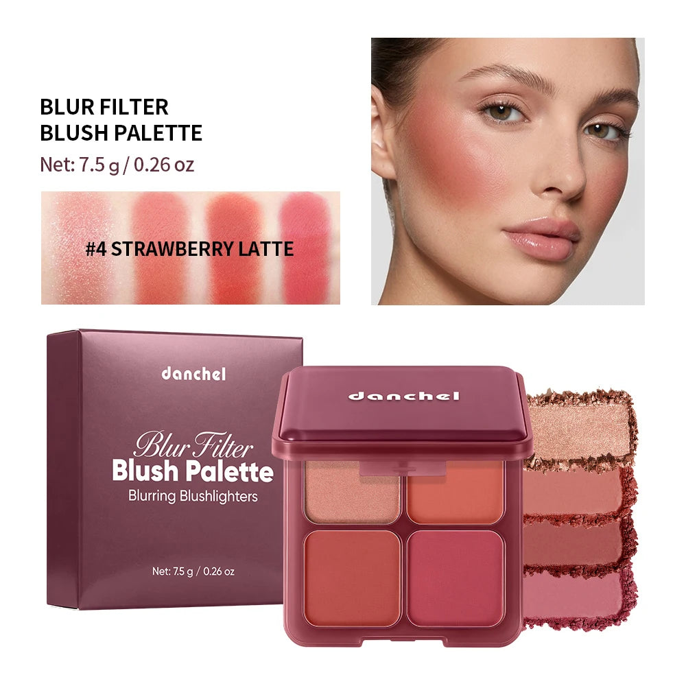 4-Color Soft-Focus Blurring Blush Palette - 20