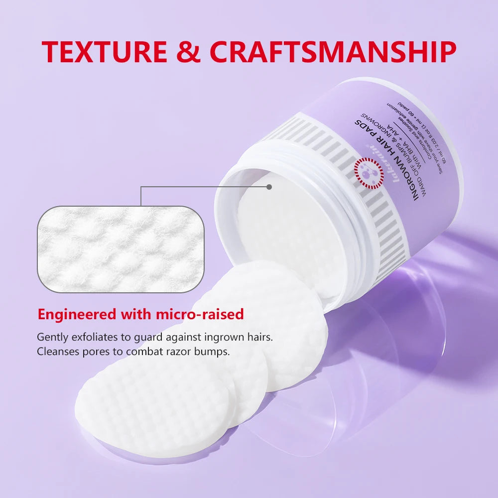 Exfoliating Ingrown Hair & Razor Bump Treatment Pads - 5