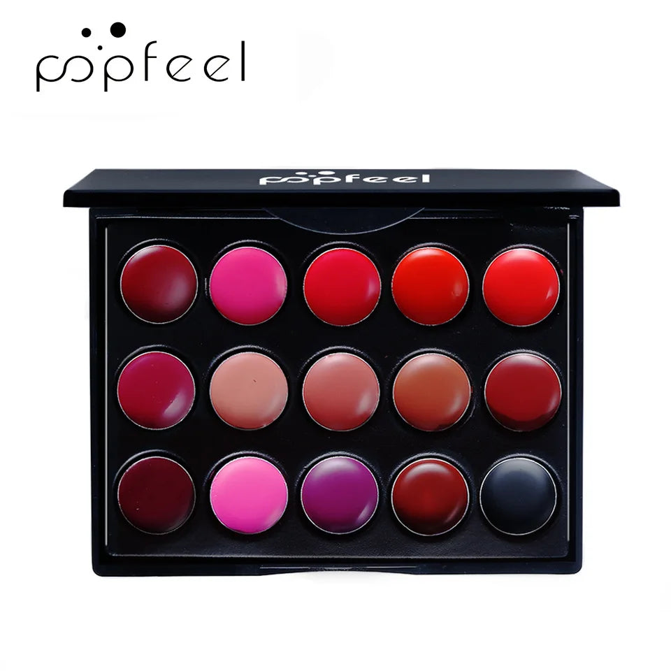 15-Color Long-Lasting Waterproof Lipstick Palette - 16