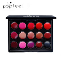 15-Color Long-Lasting Waterproof Lipstick Palette