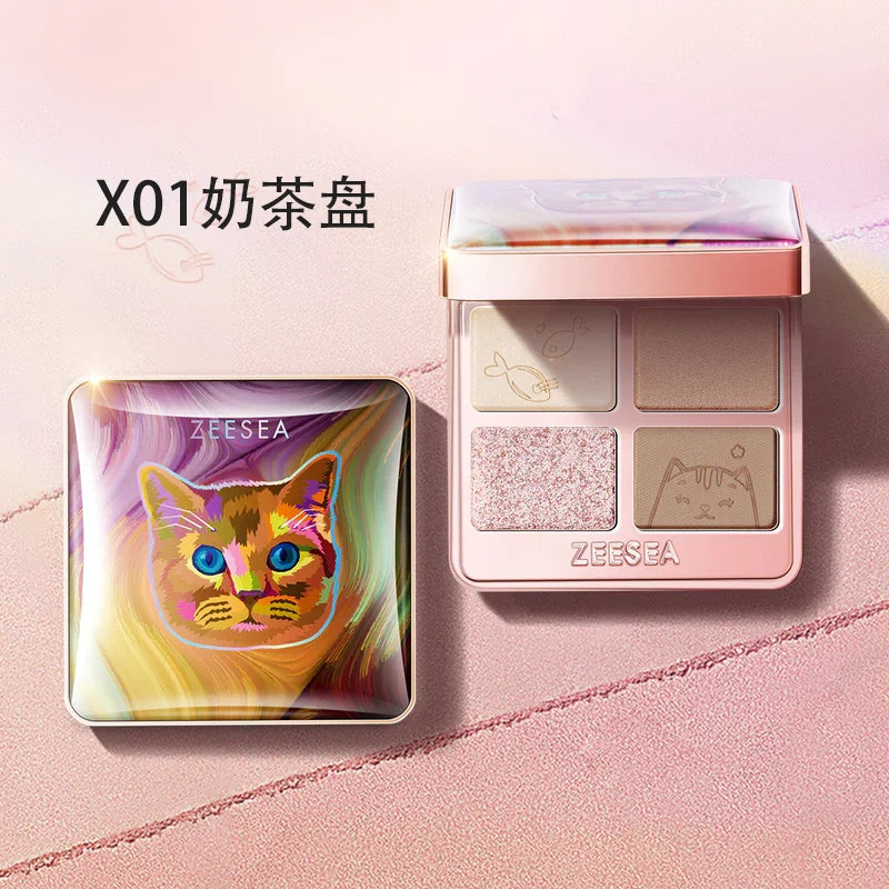 4-Color Matte and Shimmer Eyeshadow Palette - 18