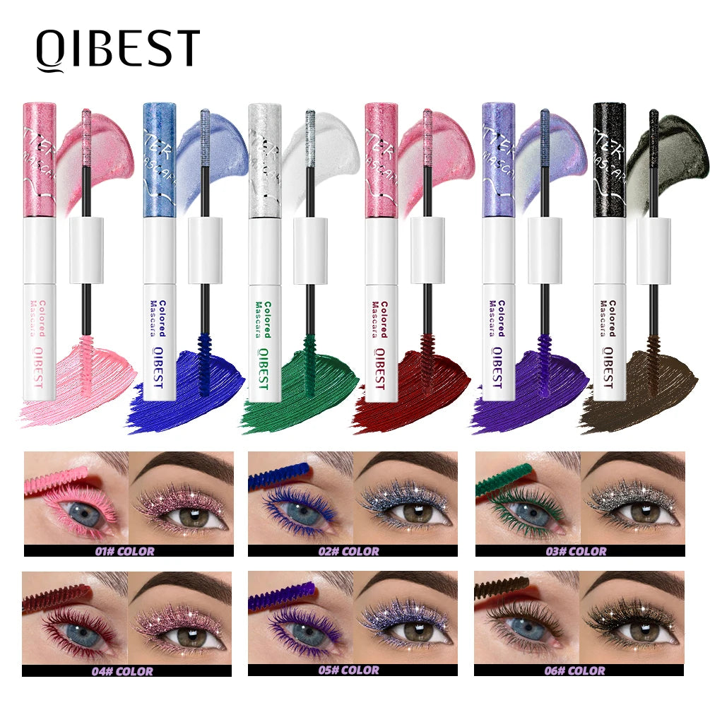 2-in-1 Glitter and Colored Mascara for Bold Eyelashes