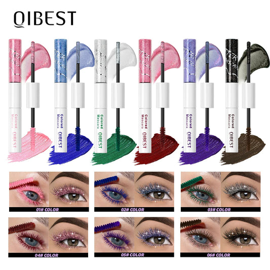 2-in-1 Glitter and Colored Mascara for Bold Eyelashes