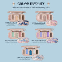 5-Color Mermaid Eyeshadow Palette for Long-Lasting Shimmer