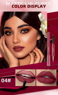 2-in-1 Dual Ended Matte Lip Liner and Long-Lasting Liquid Lipstick
