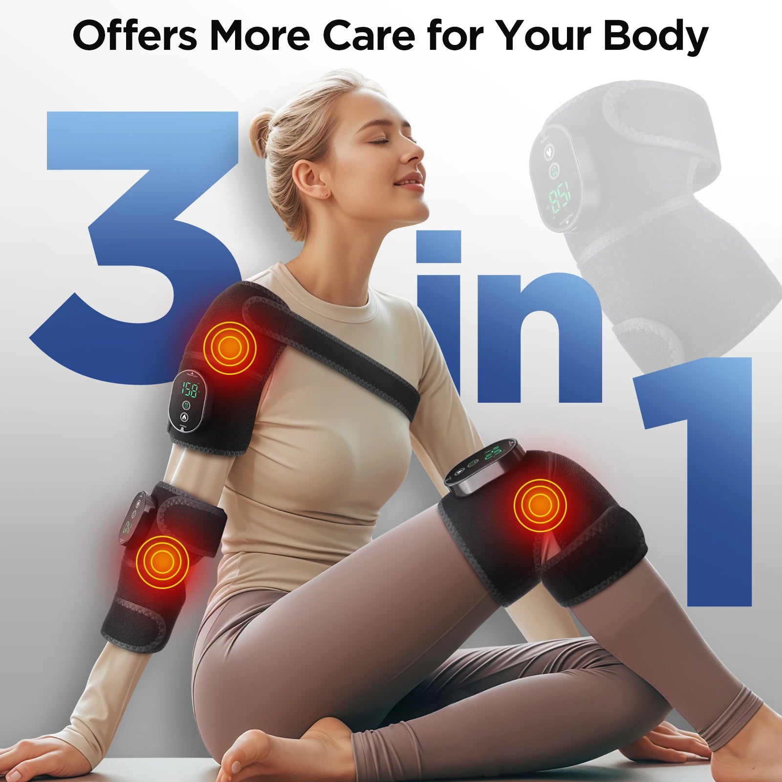 Heated Vibration Massage Brace for Shoulder and Joint Pain - 10