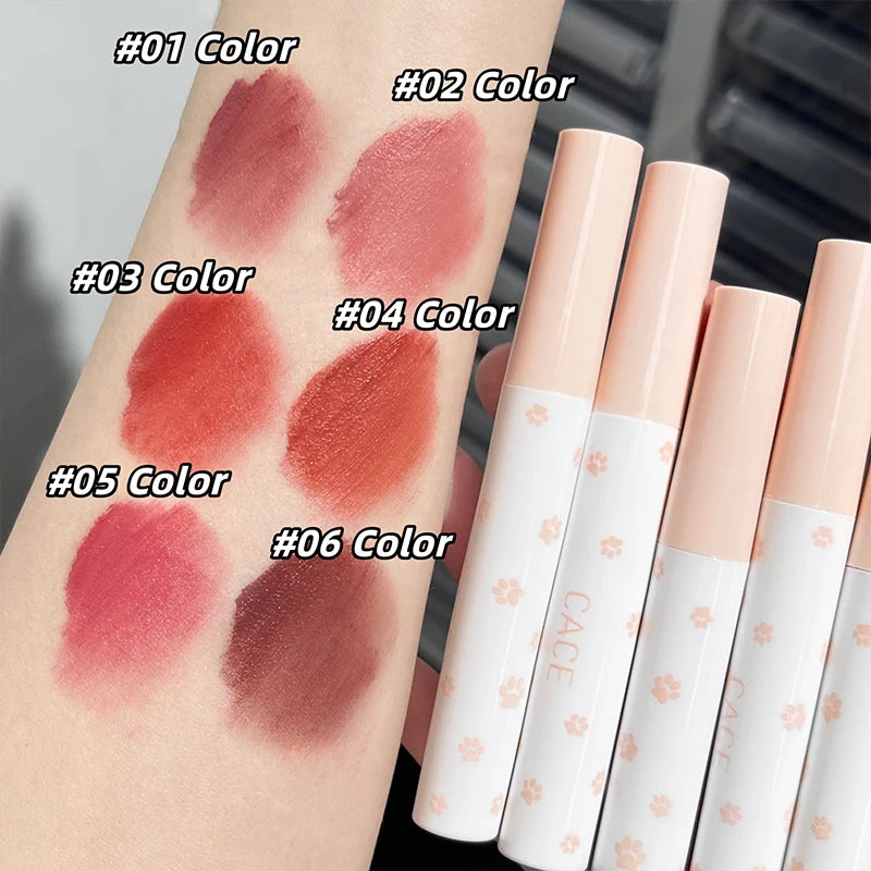 Matte Velvet Lip Clay Set for Long-Lasting Waterproof Wear - 6