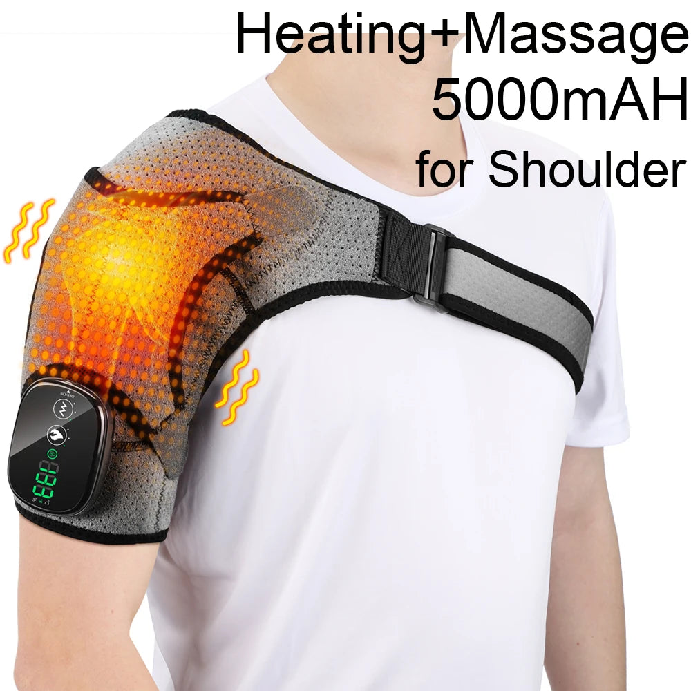 Heated Vibration Massage Brace for Shoulder and Joint Pain - 52