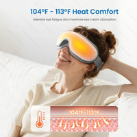 Heated Eye Massager with Vibration and Bluetooth for Stress Relief