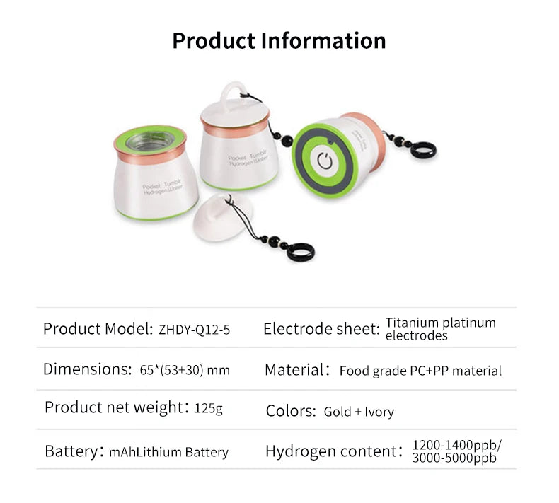 Portable Hydrogen Water Ionizer Generator - 5