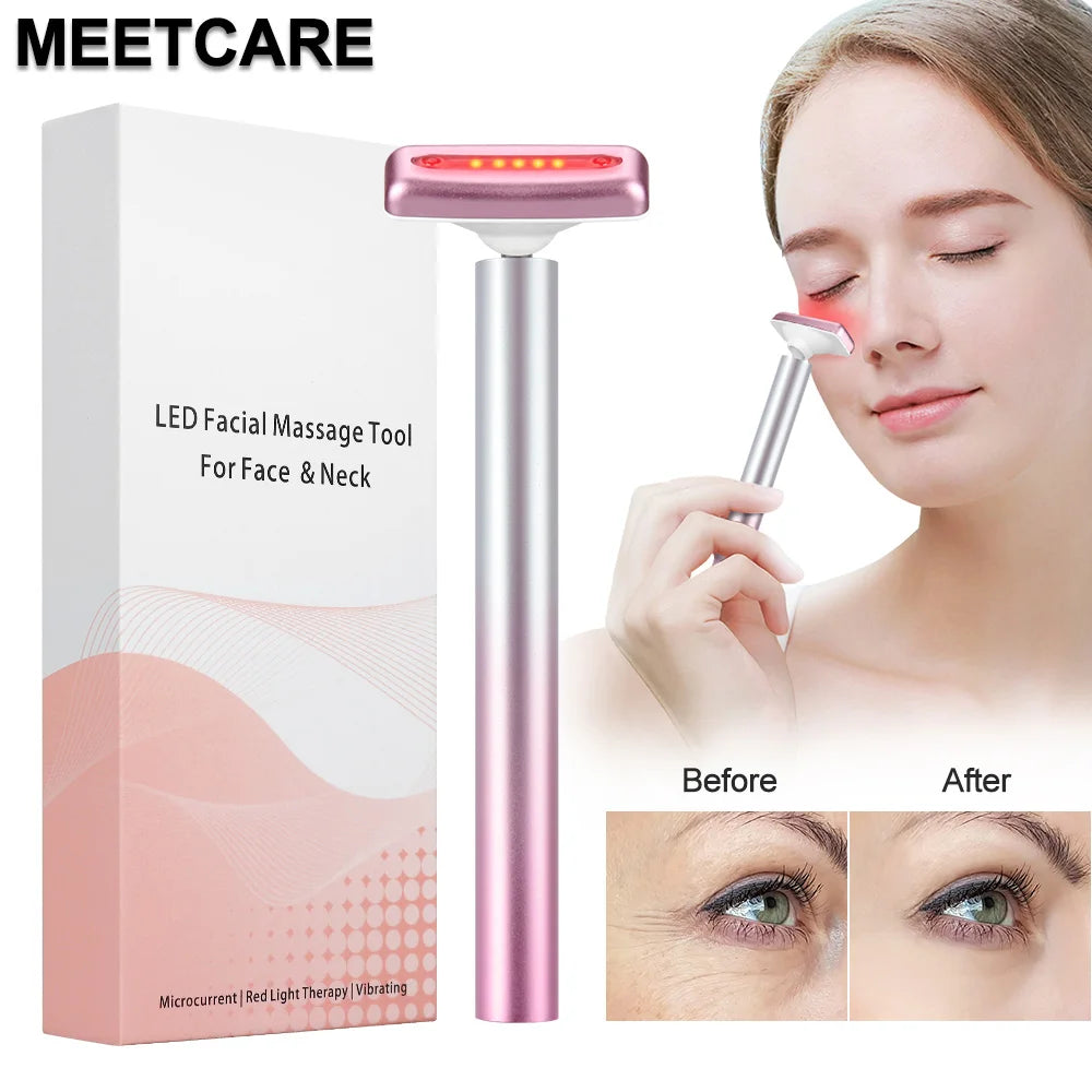 4-in-1 LED Facial Massage Wand for Anti-Aging & Skin Tightening - 1